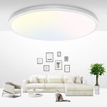 libtit 42CM Bathroom Ceiling Light, 36W 3600LM Led Flush Mount Ceiling Light Fixture, 3 Color Selectable 3000K/4500K/6000K Thin Round Ceiling Lamp for Kitchen, Bedroom, Hallway, Office