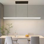 Dimmable 120cm LED Linear Pendant Light, 3000k-6500k, Adjustable Brightness 10%-100%, Modern Design for Kitchen Island, Cafe, Bar, Restaurant, Height Adjustable 1.5M