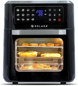 SOLARA 12L Air Fryer Oven for Home Kitchen, 1800W OTG Air Fryer Oven 12 Litre with 12 Presets, 6 Accessories, Grill, Roast, Bake, Reheat, Air Fryer OTG, XX-Large, Recipe E-book, 1 Year Warranty, Black