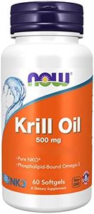 Now Foods Krill Oil, 1000mg, avec EPA, DHA et Astaxanthine, hautement dosé, 60 capsules molles, Testé en laboratoire, Sans soja, Sans gluten, Sans OGM
