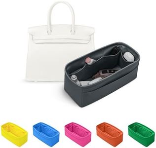 Purse Organizer Insert for Birkin 40, Lightweight & Soft Satin Organizer Insert with Pockets for Woman Bags, Ideal for Travel, Shopping, and Daily Use, Multicolor Options(Grismeyer, BK 40)