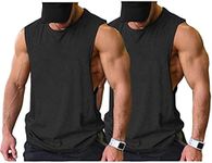 COOFANDY Men Tank Top Undershirt 2 Pack Sleeveless Bodybuilding Fitness Mucsle T