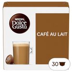 NESCAFÉ Dolce Gusto Cafe Au Lait Coffee Pods - total of 90 Coffee Capsules - Coffee with Milk - Medium Roasted Coffee - Coffee Intensity 7 (3 Packs)