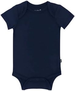 KYTE BABY Short Sleeve Unisex Baby Bodysuits, Rayon Made From Bamboo Material (Newborn, Navy)