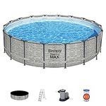 Bestway Steel Pro Max | Round Frame Swimming Pool with Filter Pump, Above Ground Frame Pools, Grey, 18ft