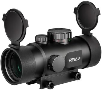 PINTY Red Green Dot Sight, 2 MOA Tactical Reflex Sight with 4 Reticle Patterns 5 Brightness Levels Flip Up Lens Cover for Rifle, 1x22mm Compact Rifle Scope Sight Fits 20mm Picatinny Weaver Rail