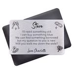 Beecreative Will You Walk Me Down The Aisle Step Dad Wallet Card - Mum, Grandad, Brother Wedding Proposal - Wallet Card With Holder