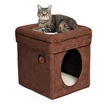 Midwest Home for Pets Curious Cat Cube, Brown Suede