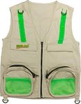 Eagle Eye Explorer Small/Medium Tan Color Kids Cargo Vest for Boys and Girls with Reflective Safety Straps. For Fishing, Troops, Boating, Outdoor Play 100% cotton. Size: S/M Tan Fits Ages 4-7