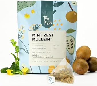 Tea Facto Mint Zest Mullein Tea Bags - Whole Mullein Leaf Tea and Spearmint Tea Bags with Monk Fruit Seeds - 50 Bulk Packs