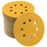 Aiyard 5-Inch 8-Hole Hook and Loop Sanding Discs 400-Grit Random Orbit Sandpaper, 100-Pack