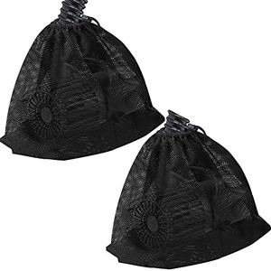 Hecaty 2 Pcs 12.2" x 15.9" Pump Barrier Bag, Pond Pump Filter Bag, Black Media Bag Large Pump Mesh Bag for Outdoor Water Ponds Filters (2Pcs-12.2"x 15.9")