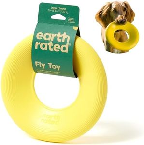 Earth Rated Flying Disc Jouet pour Chien Soucoupe Volante Interactive pour Chiens Adultes et Chiots Flotte dans l'eau Taille L Jaune