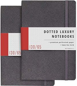 Papercode Bullet Journal Notebook - 2 Pack Luxury Soft Cover Dotted Journal - 130 Perforated Pages, Grey