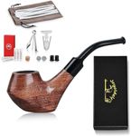 Joyoldelf Smoking Pipe, Wooden Tobacco Pipe with Gift Box, Creative Rosewood Tobacco Pipes for Smoking (no Need Tobacco Pipe Stand) with Pipe Scraper, 9mm Pipe Filter and Smoking Accessories