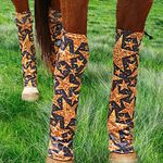 Harrison Howard Loose Fitting Horse Leg Socks Horse Socks Comfortable and Easy to Wear Set of 4-Golden Stars