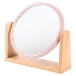 WHOLE HOUSEWARES Cosmetic Mirror with Stand - Small 360° Desk Table Mirror - Standing Portable Mirror - Good for Tabletop, Traveling, Table Top Vanity Mirror, Bathroom