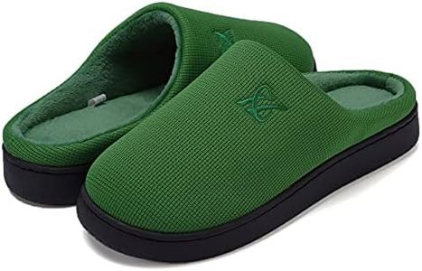 Memory Foam Cotton Slippers Couple Style Men's and Women's House Casual Shoes (Green,Women7-8/Men5-6)