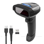 NETUM Wireless Barcode Scanner, 2 in 1 2.4G Wireless & USB Wired 1D Laser Barcode Reader Handheld Bar Code Reader Cordless Rechargeable Bar Code Scanner for Computer MAC Laptop (NT-1698W)