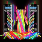 Party Club of America Glow Sticks Bulk 200pcs 11 Inch Glow Necklaces with Connectors Ultra Bright Multi Color Light Sticks for Party Festivals Raves Birthday Wedding