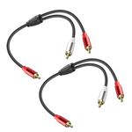 JSADZKJ RCA Y Splitter Cable RCA to 2 RCA Stereo Audio Subwoofer Cable Male to Male Splitter Audio Cord for Amplifier Speaker Sound TV Audio connection cable 24K Gold Plated