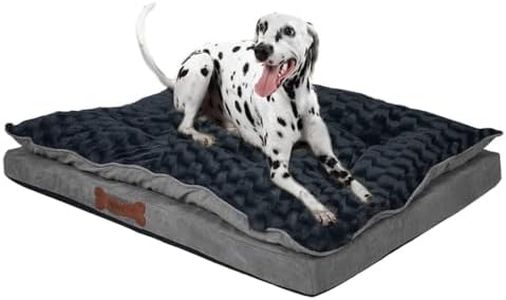 PaWz Dog Calming Bed Warm Soft Plush Comfy Sleeping Memory Foam Mattress Dark Grey L, Large Pet Bed with Warm Mattress Cushion, Pet Crate Sofa Beds with Carry Handle