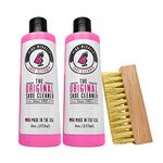 Pink Miracle Shoe Cleaner Kit Fabric Cleaner for Leather, Whites and Nubuck Sneakers Two Pack (Two Bottles/One Brush), Beige, 16 Oz