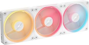 CORSAIR iCUE Link LX120-R RGB 120mm PWM Reverse Fans – Triple Fan Kit – Low-Noise, CORSAIR Magnetic Dome Bearing, Dual Light Loops, CORSAIR QuikTurn™ Screws, Zero RPM Mode – White