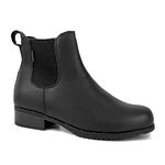 Comfy Moda Chelsea Boots for Women, Waterproof Leather Ankle Booties, Daily, Black Size 7