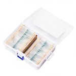 2600Pcs 130 Values 1/4W 1% Resistor Kit Assortment 1ohm to 3 M ohm Metal Film Resistor Assortment