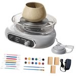 CALANDISโข Mini Pottery Wheel Kit Compact Electric Clay Wheel for Beginners Kids Adults Gray | Pottery Wheels | Ceramics & Pottery | Sculpting, Molding & Ceramics
