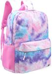 Fenrici Girls' Backpack for Kids, Tie Dye Backpack for Girls, Kids' Bookbags with Padded Laptop Compartment, Pink Backpack, Tie Dye, 17 Inch