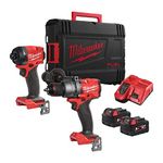 Milwaukee M18FPP2A3-502X 18V 2x5Ah Combi Drill/Impact Driver Kit