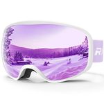 RIOROO Kids Ski Goggles- Skiing Goggles Kids 3-14 Years Compatible with OTG Over Helmet for Boys Girls, Anti-fog 100% UV Protection, Anti-glare Ski Goggles, for Skiing Snowboarding other Winter Sports