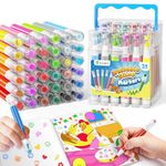 D-FantiX 36 Colours Washable Markers for Kids, Stamp Markers Colouring Set with Colouring Books and Stand Portable Box, Back to School Supplies for Girls Boys, Kids Road Trip Activities