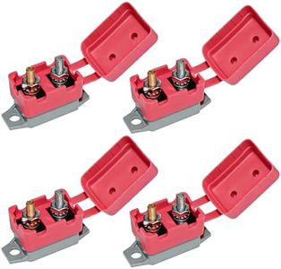 Auto Reset Circuit Breaker, Stud Type Circuit Breakers with Cover, 12V - 24V DC 40 Amp for RV Marine Boat Trolling, Car Engines and More 4PCS