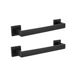 LANC Matte Black Bath Towel Bars 2 Pack 12-Inch Towel Bar for Bathroom Wall Mounted Towel Racks Kitchen Hand Towel Holders Stainless Steel Toilet Towel Hanger Towel Rail Towel Rod,A8804-3MB