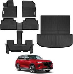 YITAMOTOR Floor Mats for 2020-2025 Hyundai Palisade Bucket Seats 7 Passenger, Rear Trunk Mat with Backrest Mat Floor Mat Replacement for Palisade Accessories TPE All Weather Floor Mats, Black