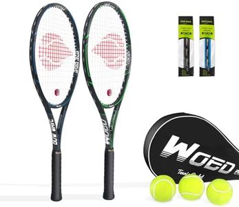 WOED BATENS Adult 2 Player Tennis Racket Perfect for Beginner and Professional Players, 27” Speed Tennis Racquet Include Overgrips, Tennis Bag, Vibration Dampes, Covers