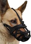 Woofy Dog Mouth Cover Muzzle/Bite Guard with Adjustable Strap Muzzle Ideal for Stopping Biting, Barking and Chewing Aggressive Dogs and Puppies - Black (No-2, Small)