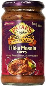 Patak's Tikka Masala Curry Cooking Sauce, Medium, 15-Ounce Glass Jars (Pack of 6)