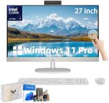 HP 27 Touchscreen All-in-One Desktop Computer - 27" FHD IPS Display, Intel 12-Core Ultra7-155U, Intel Graphics, Adjustable Height, Win 11 Pro, Keyboard & Mouse, Business AIO, 64GB DDR5 RAM | 4TB SSD