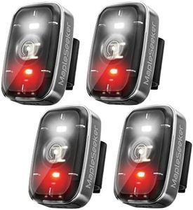 LED Safety Light, Clip On Strobe/Running Lights for Runners, Bike Tail Light with 5 Lighting Modes, High Visibility Accessories for Cycling, Hiking, Dogs and Kids (4-Pack Black)