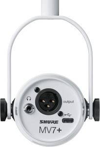Shure MV7+ Podcast Microphone – White USB/XLR Dynamic Mic