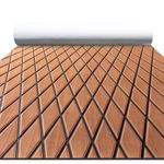 FOCEAN Boat Flooring EVA Foam Boat Decking Marine Mat Non-Slip Self-Adhesive Flooring Sheet for Motorboat Kayak Surfboard Garden Flooring Swimming Pools, 94.5''x 15.7'', Brown with Black Lines
