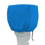 LU2000 Outboard Boat Motor Cover 210D Waterproof Yacht Protective Hood Small Ship Barge Skiff Motor Protector Dinghy Engine Cover - Blue (For UP-5HP)