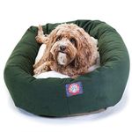 Majestic Pet 32-Inch Bagel Bed for Pets, Green and Sherpa