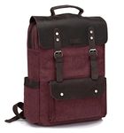 Laptop Backpack for Women,Vaschy Casual Canvas Leather Campus School Rucksack with 15in Laptop Compartment