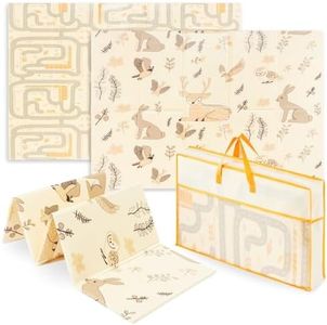 Mamabrum XPE Foam Folding Mat for Babies, Large 180 x 120 x 1 cm, Boho Double-Sided Design, Ideal for Children's Bedroom