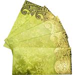 Shagun Envelopes Designer Set Money Cash Gift Envelope (Pack of 5) for Indian Wedding/Engagement/Diwali/Birthday/Anniversary (Green)